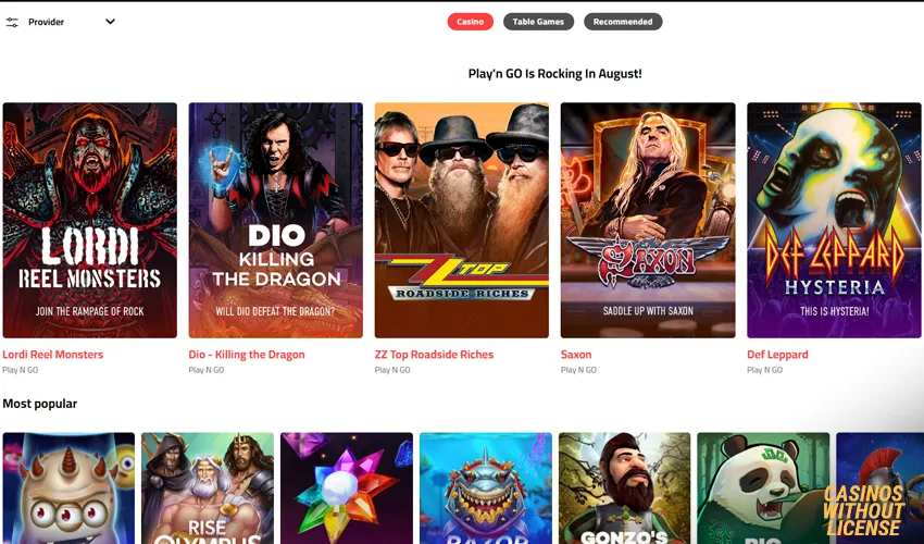 Game Selection at Ultra Casino