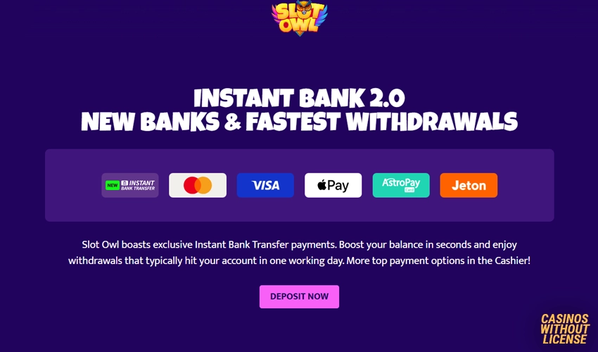 Slot Owl Casino Payment Methods